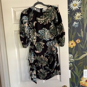 Rhode Floral Print Black Dress